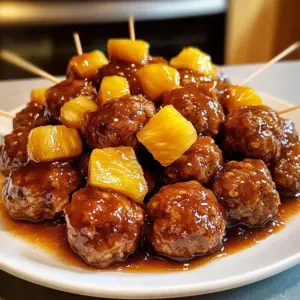 Ananas Brauner Zucker Fleischbällchen Happen