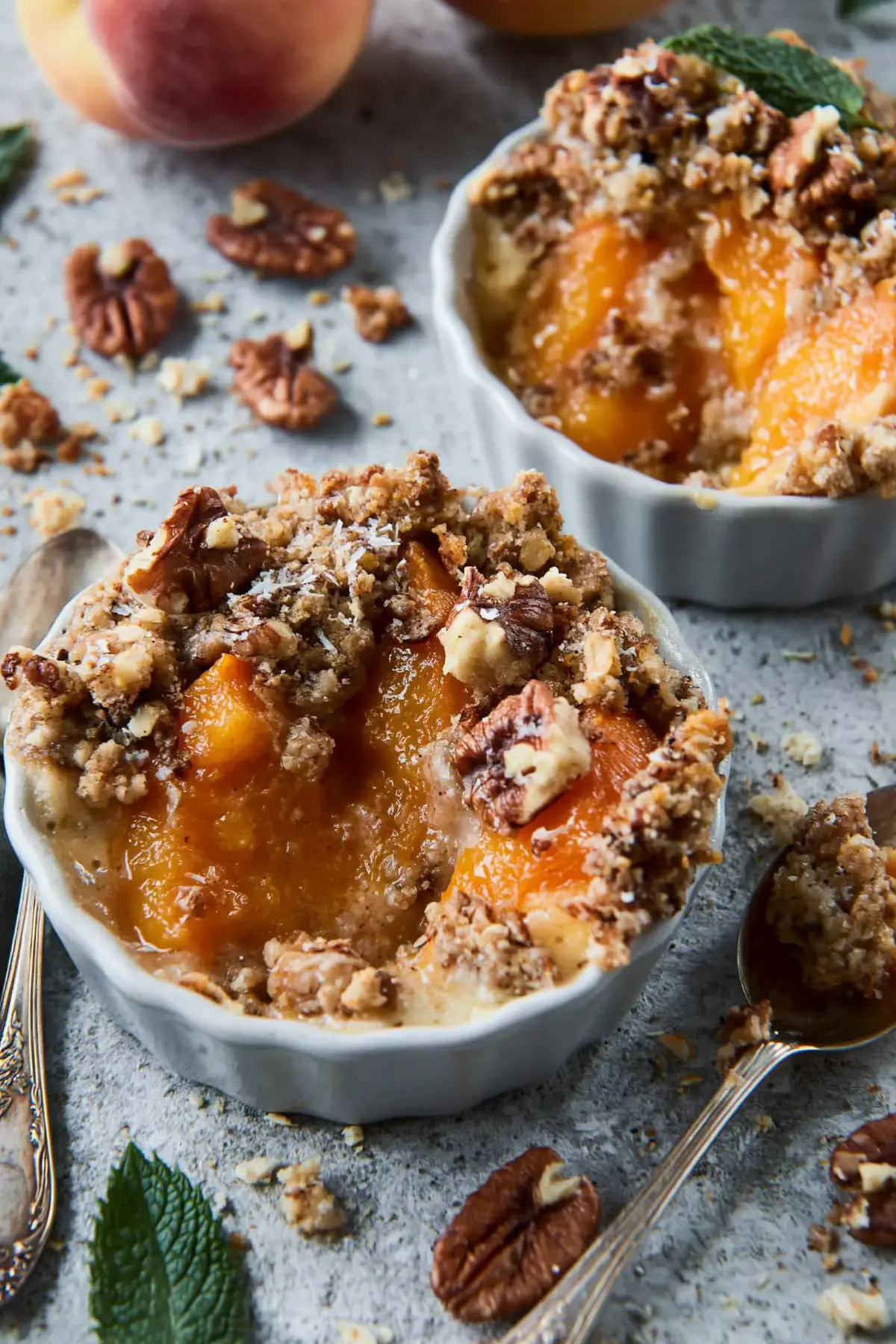 Knusprige kleine Crumbles mit Aprikosen und Pekannüssen: Bestes Rezept - Muma’s Kitchen 2 Aprikosen Crumble Rezept