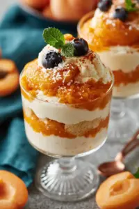 Cremiges Aprikosen Dessert im Glas