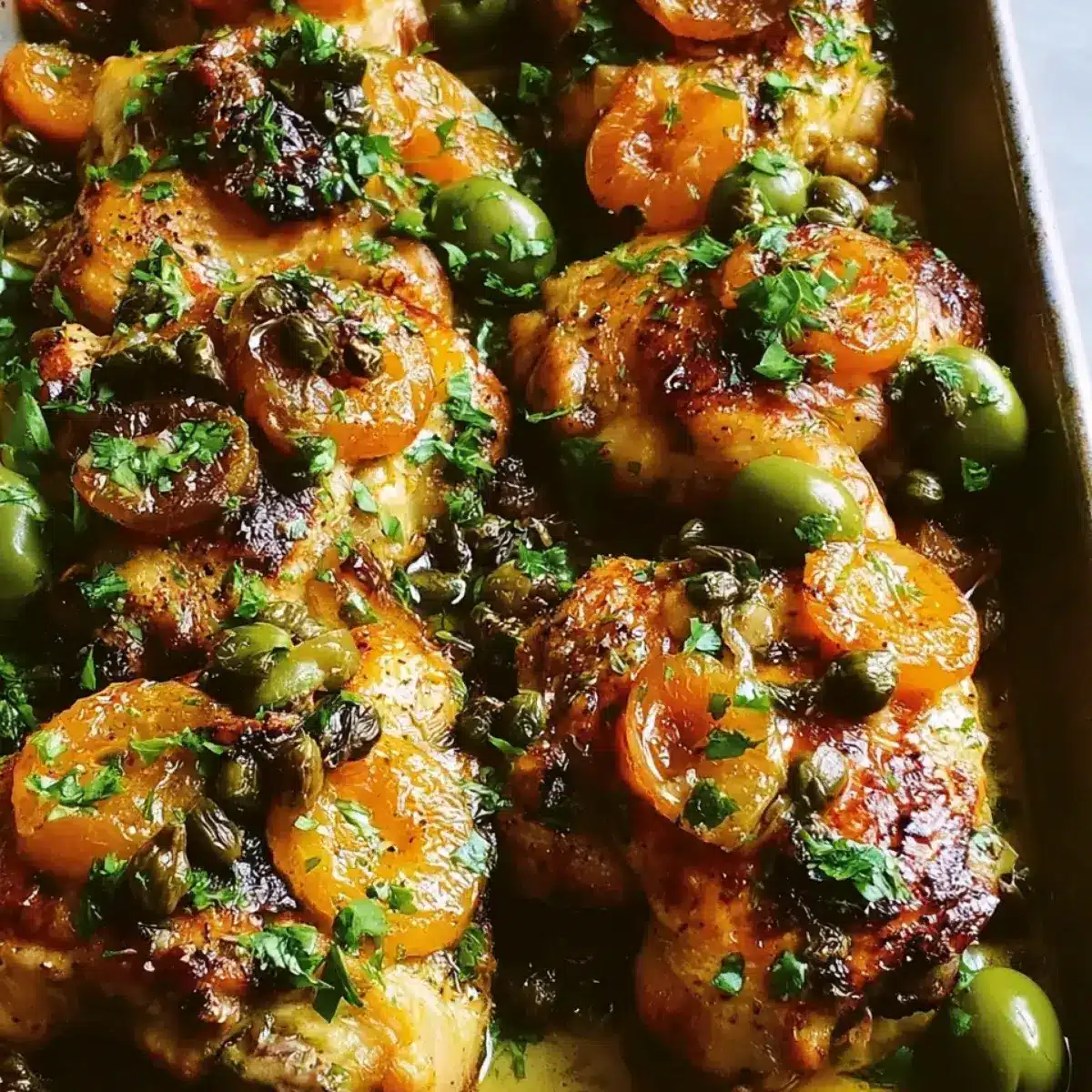 Aprikosen Hähnchen mit Kapern