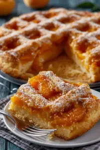 Klassischer Aprikosenkuchen mit Gittermuster