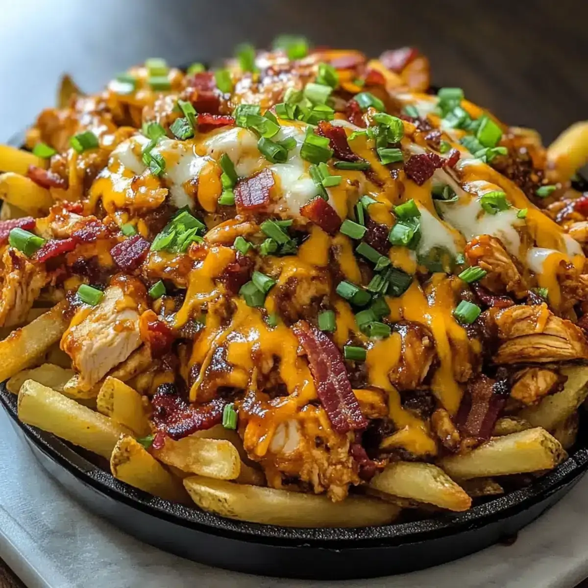 BBQ Hähnchen & Bacon Loaded Fries – Ein köstlicher Party-Snack 2 BBQ Hähnchen Bacon Loaded Fries