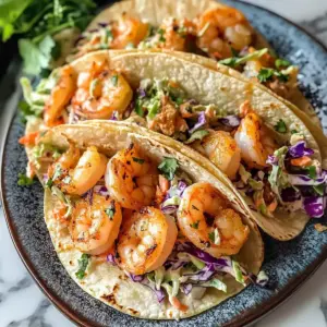 Knusprige Bang Bang Garnelen Tacos mit frischem Slaw