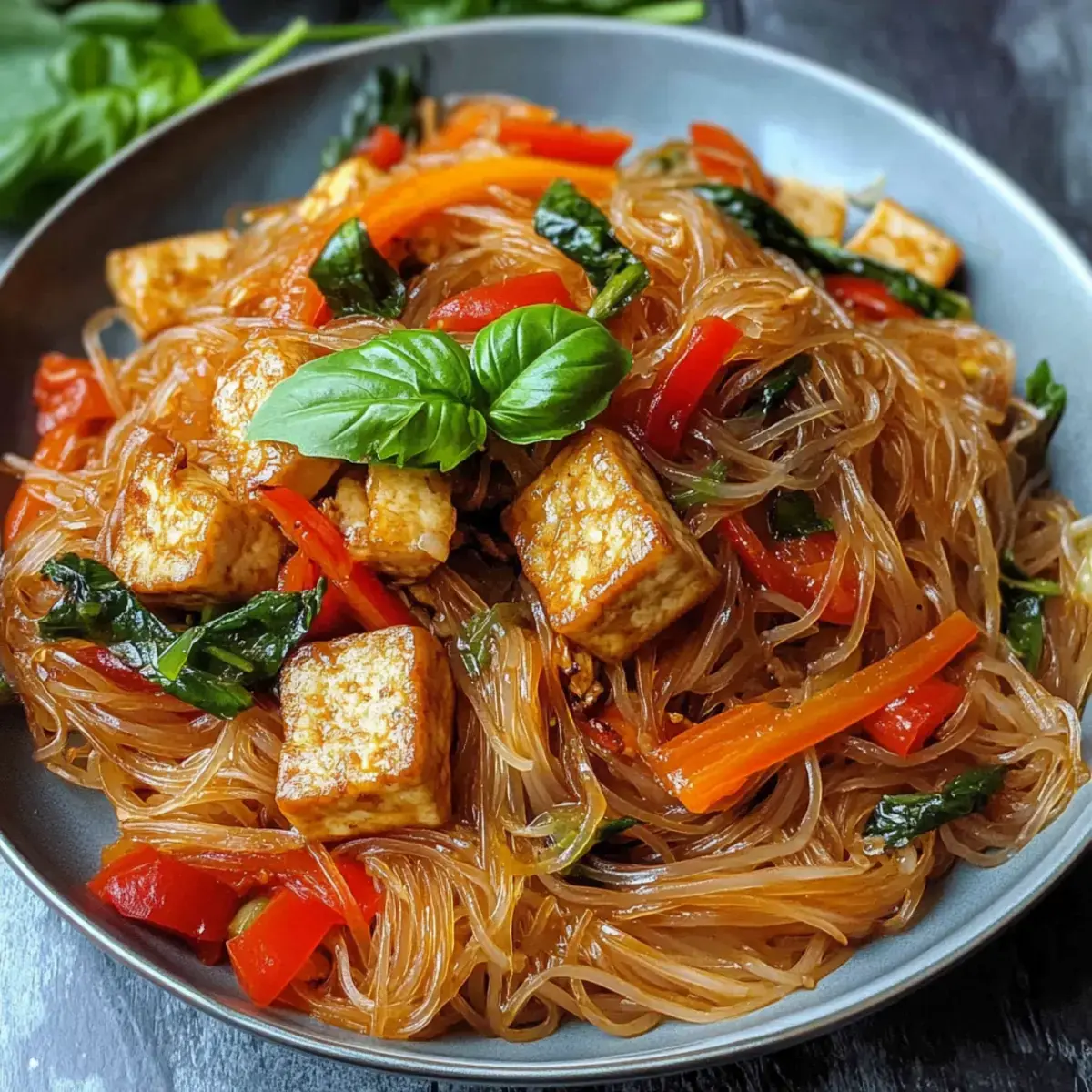 Basilikum Tofu Vermicelli