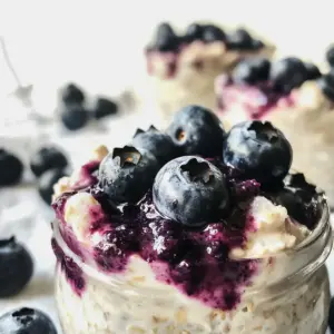 Blaubeer-Käsekuchen Übernacht-Haferflocken