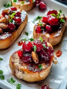 Blechpfanne geräucherter Wurst Preiselbeeren Häppchen