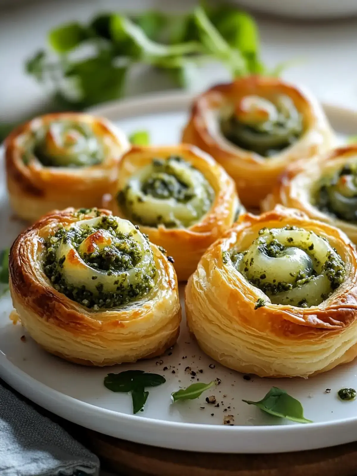 Blätterteig Schnecken Pesto Käse
