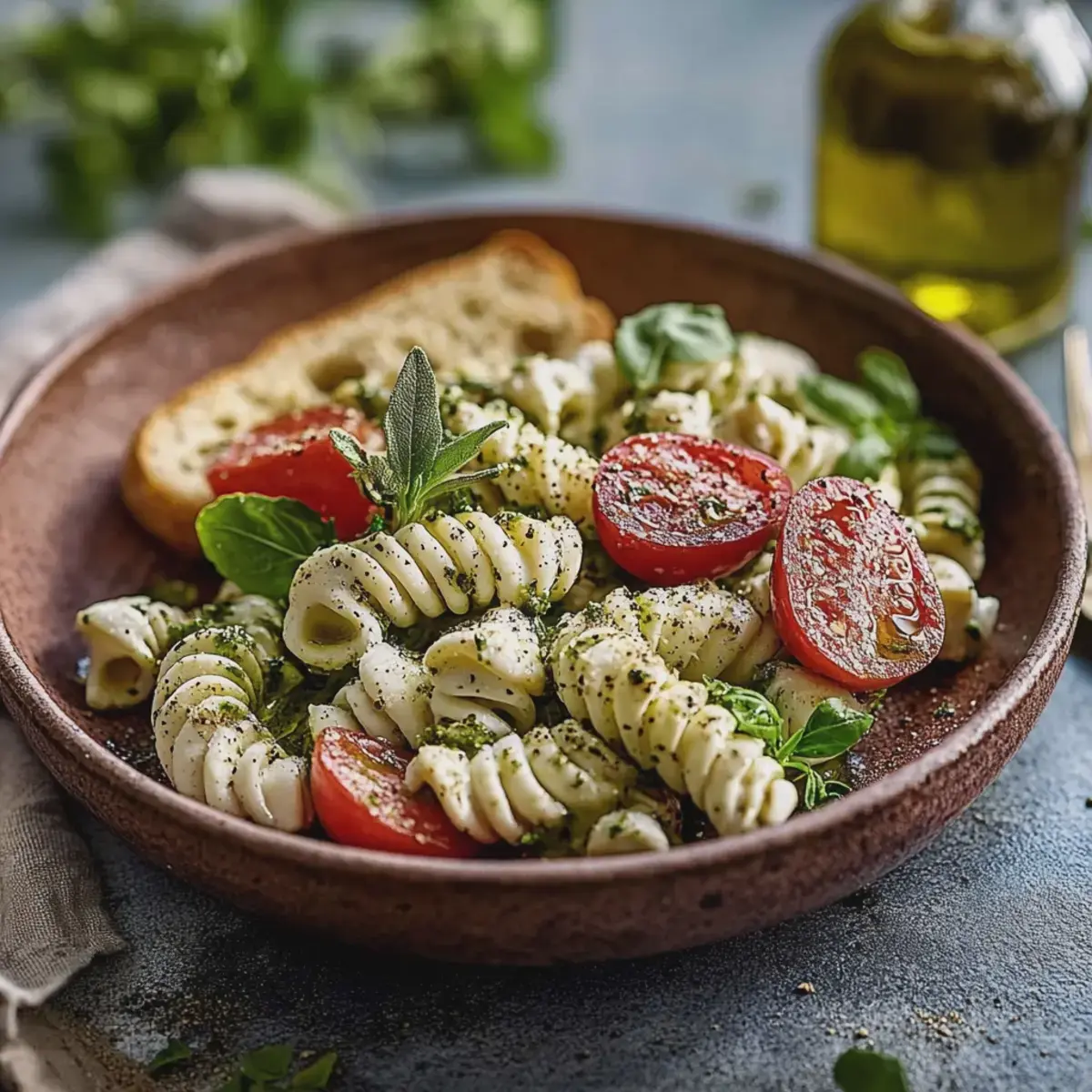 Caprese Nudelsalat mit Erdbeeren einfach zubereitet 2 Caprese Nudelsalat mit Erdbeeren
