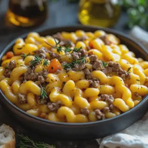 Herzhafter Cheeseburger Auflauf