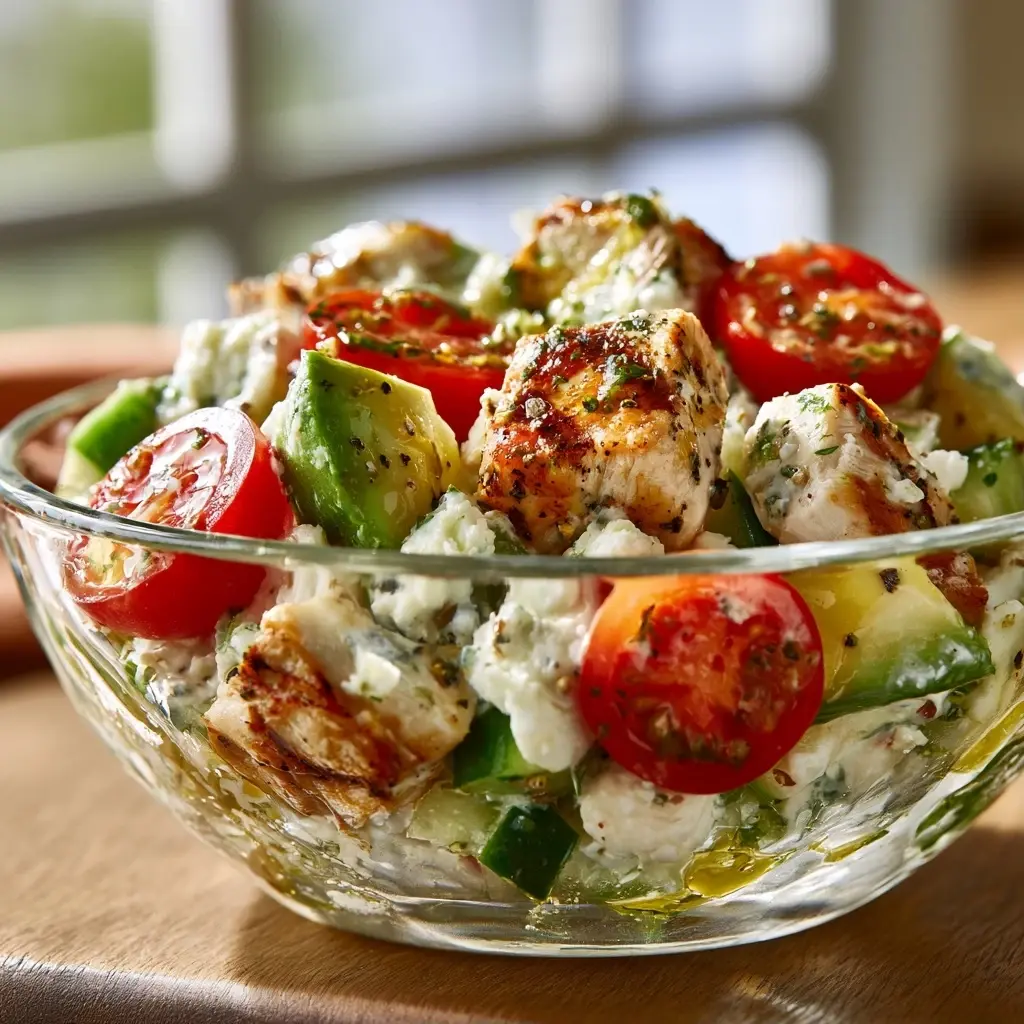 Cottage Cheese Salat mit Hähnchen