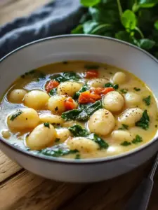 Cremige Hähnchen-Gnocchi-Suppe für Herz und Seele