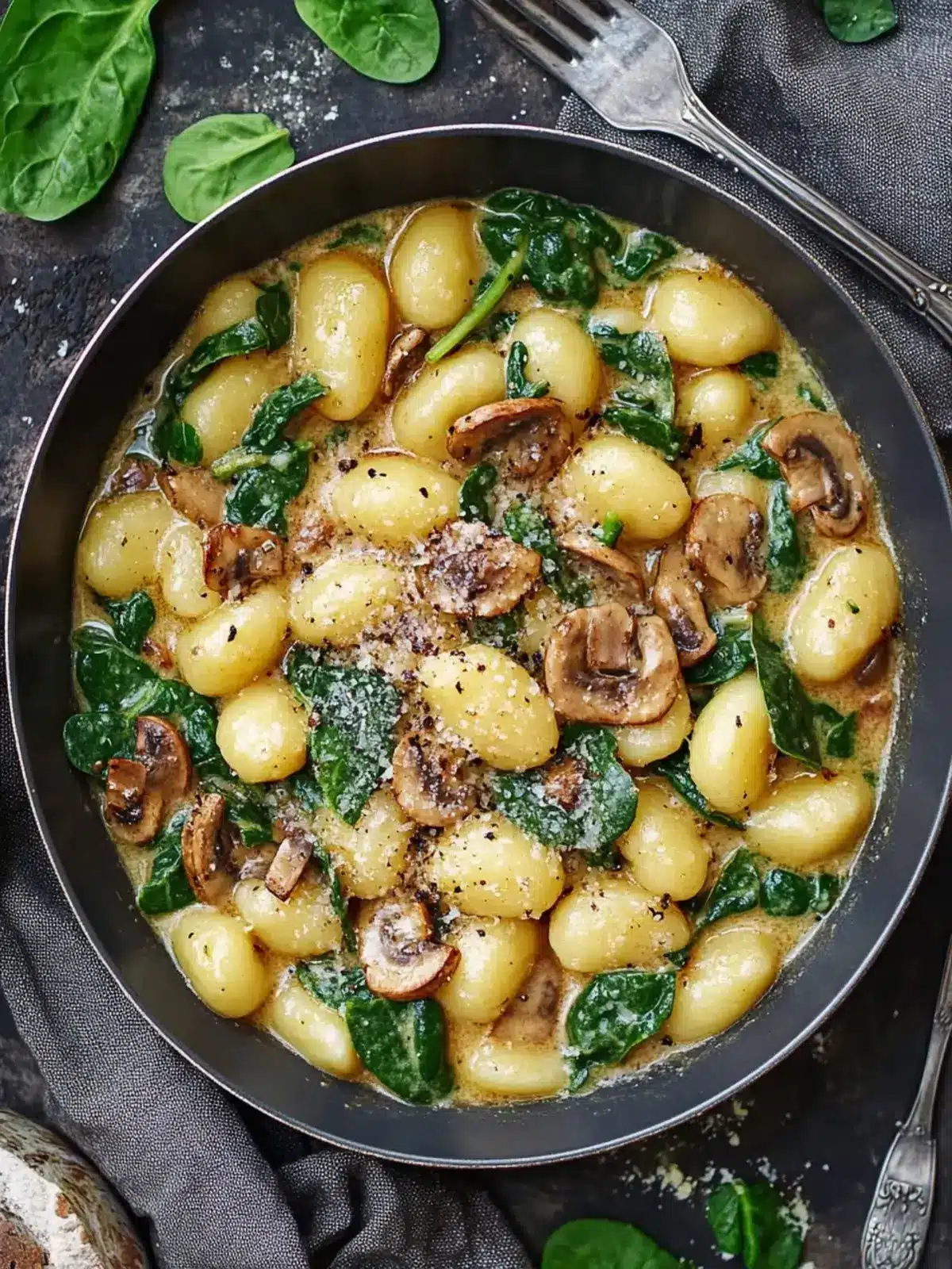 Cremige Spinat und Pilz Gnocchi – Blitzschnell und Köstlich 2 Cremige Spinat Pilz Gnocchi