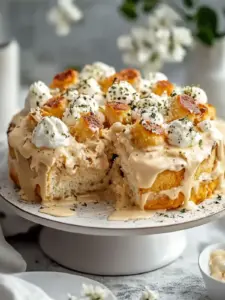 Cremige überbackene Hähnchen und Reis