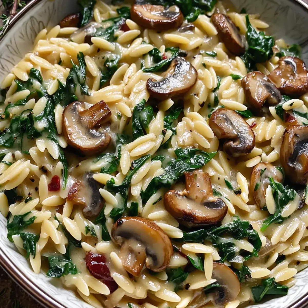 Cremige Spinat- und Pilzororosotto – Ein einfaches, leckeres Gericht 2 Cremiges Spinat Pilz Orzorotto