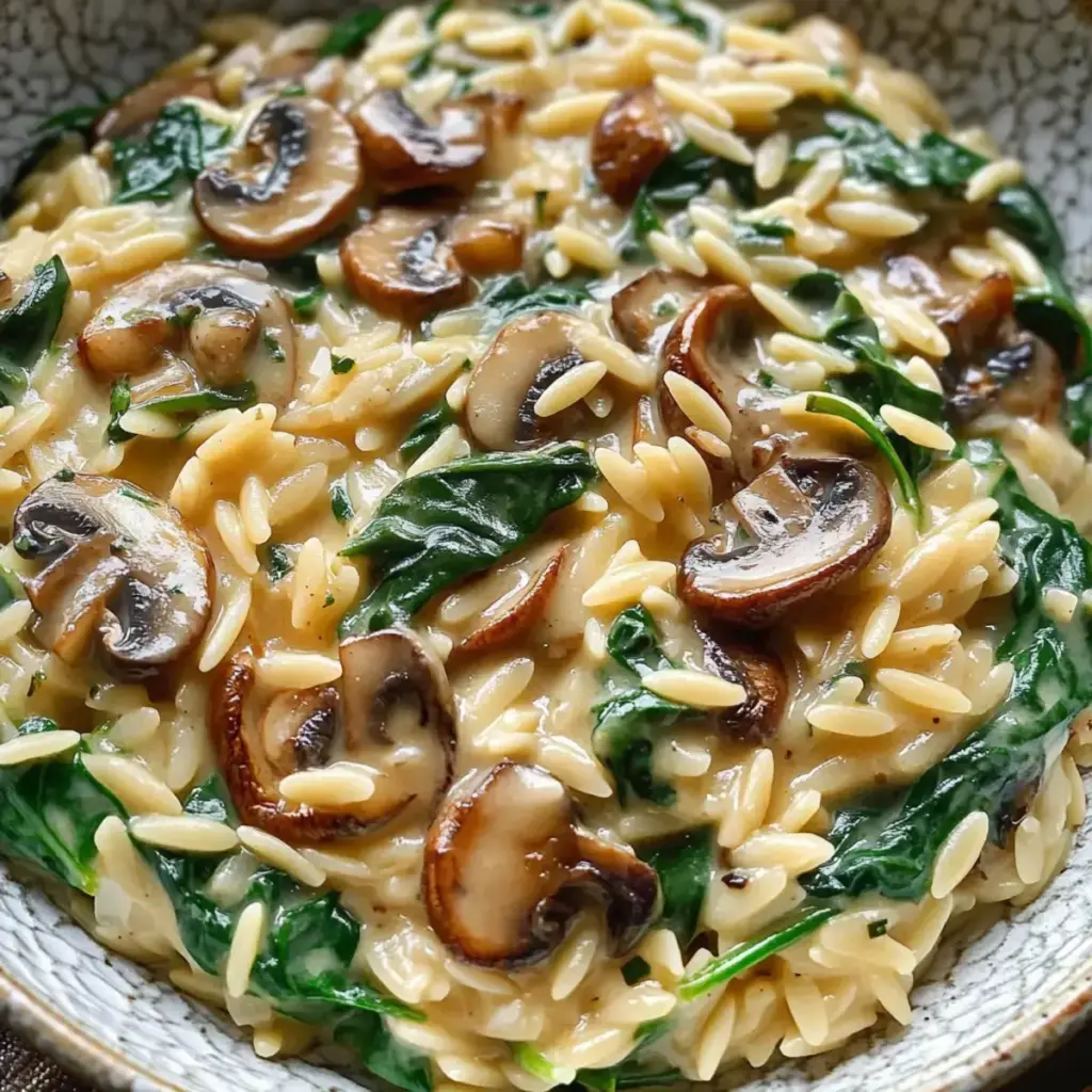 Cremiges Spinat Pilz Orzorotto