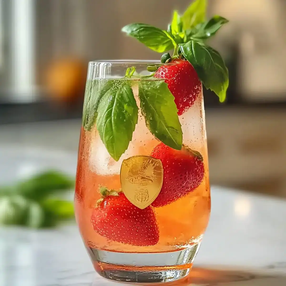 Erdbeer-Basilikum-Nullprozent-Spritz