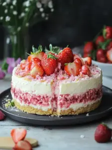 Erdbeer Crunch Käsekuchen