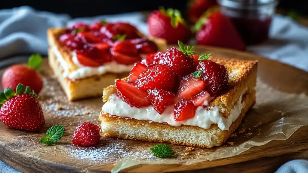 Frittierte Erdbeer-Käsekuchen-Sandwiches