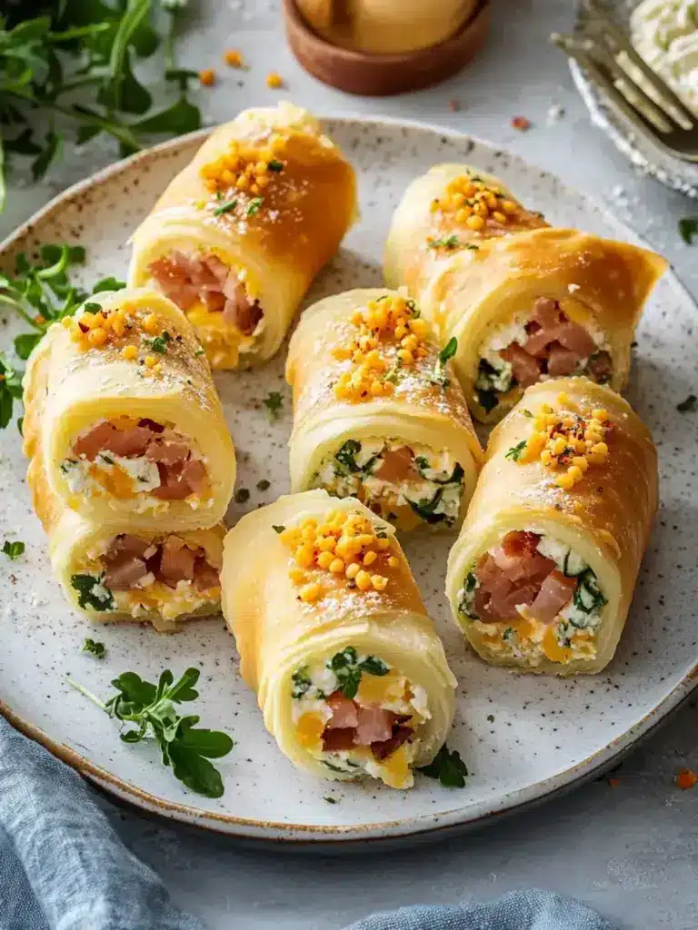 Frühstücksrollen mit Rührei und Speck