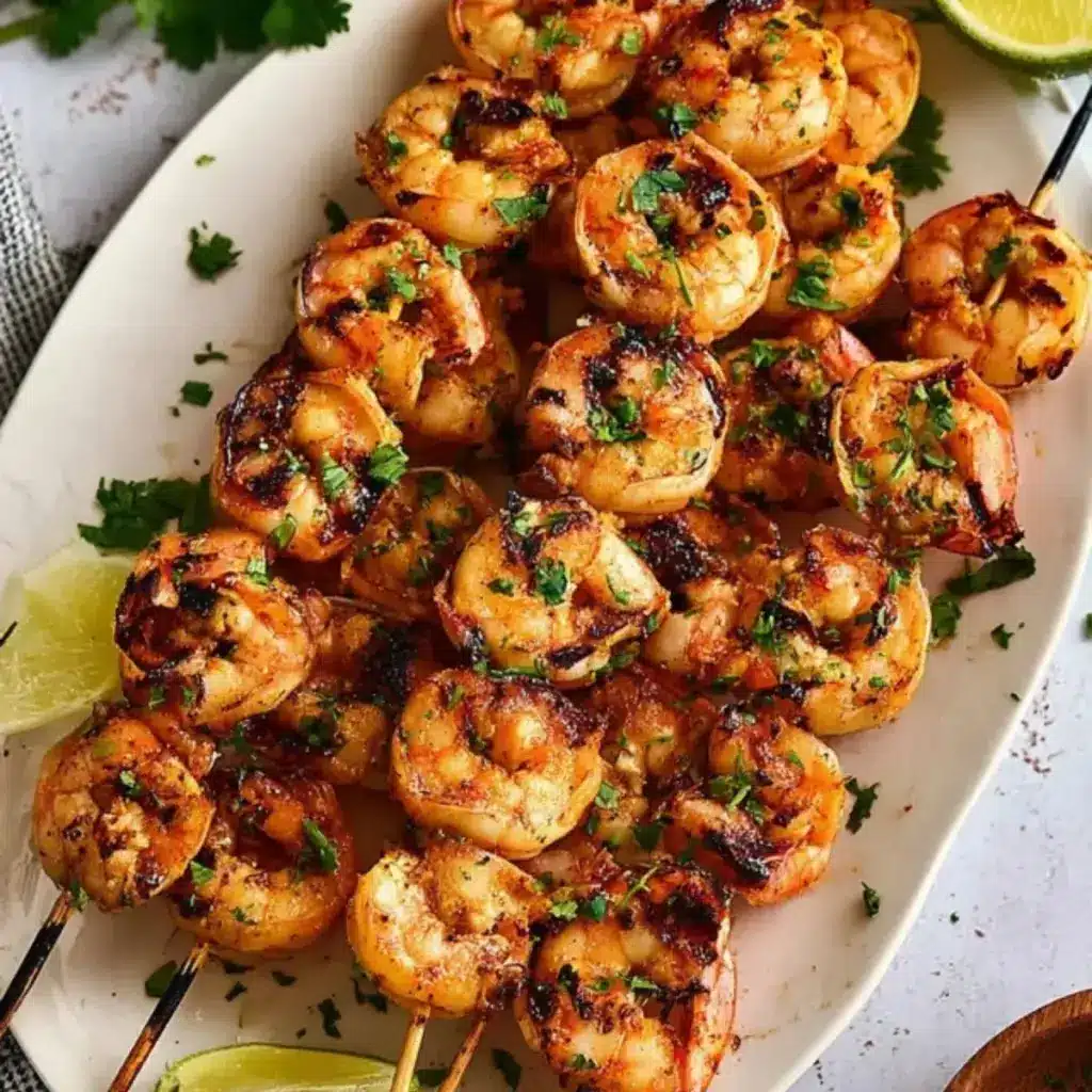Garnelenspieße grillen