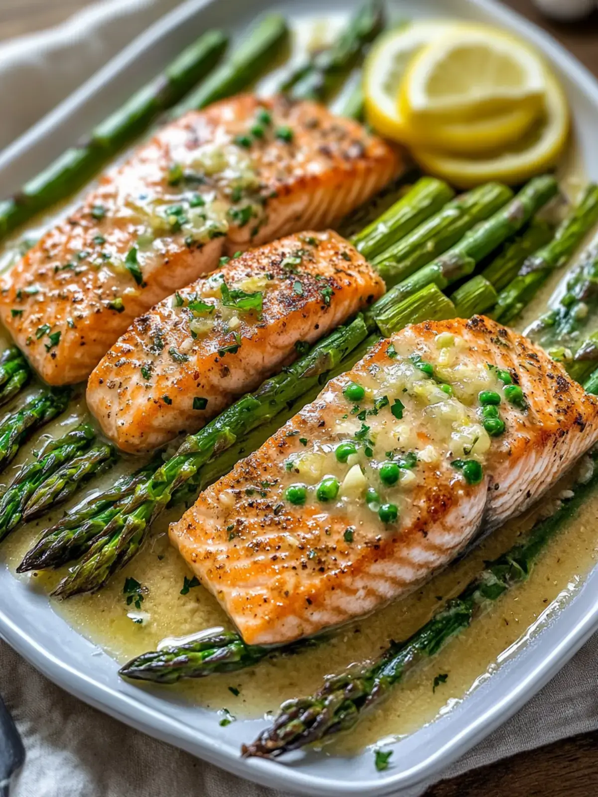Gebackener Lachs mit Spargel