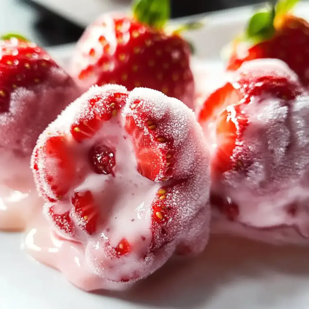 Gefrorene Erdbeer-Joghurt-Cluster