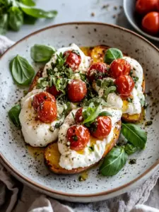 Gefüllte Süßkartoffeln mit Burrata