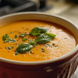 Cremige geröstete Paprika-Gouda-Suppe