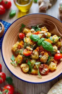 Gnocchi Salat mit Tomaten und Rucola