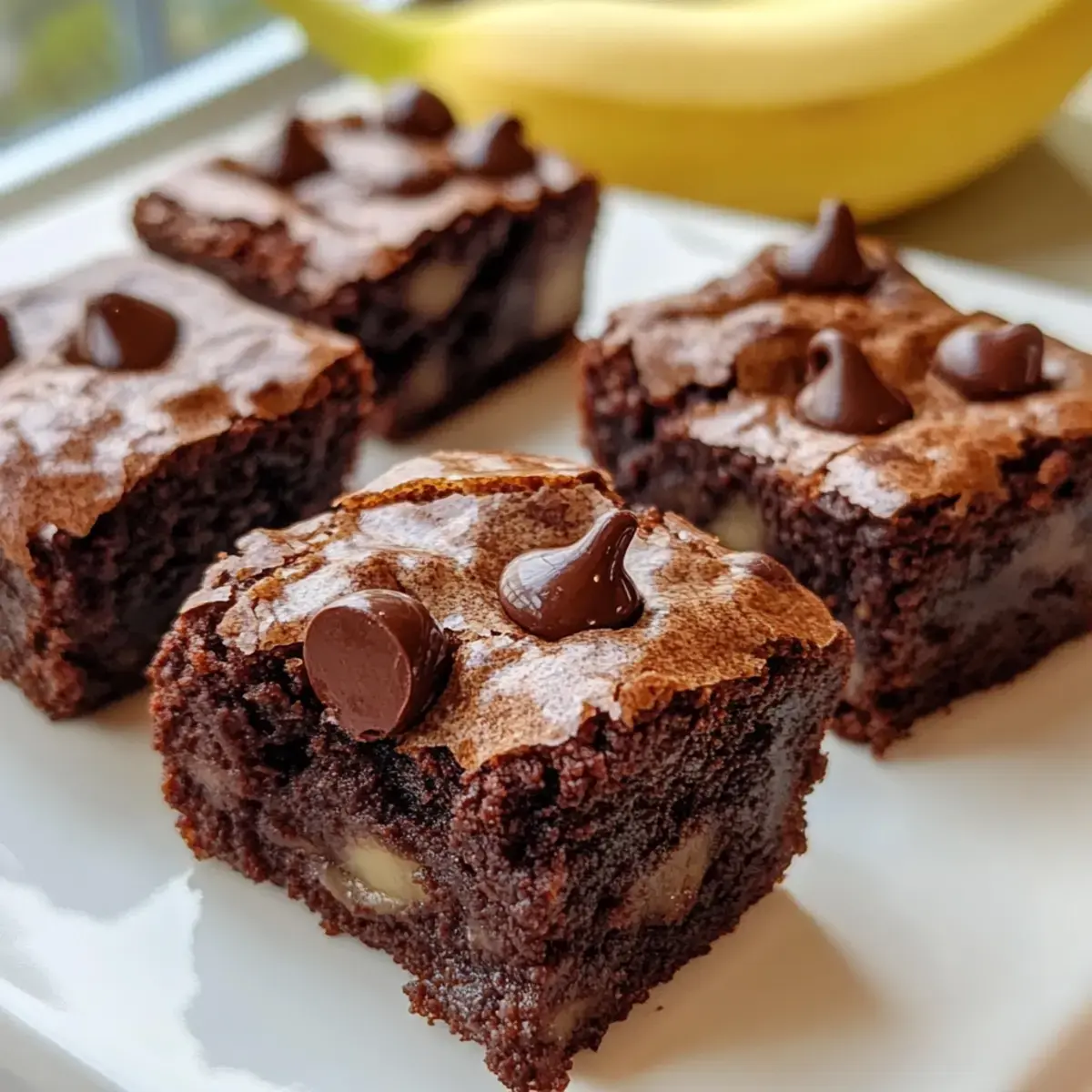 Griechischer Joghurt Schokoladen Bananen Brownie