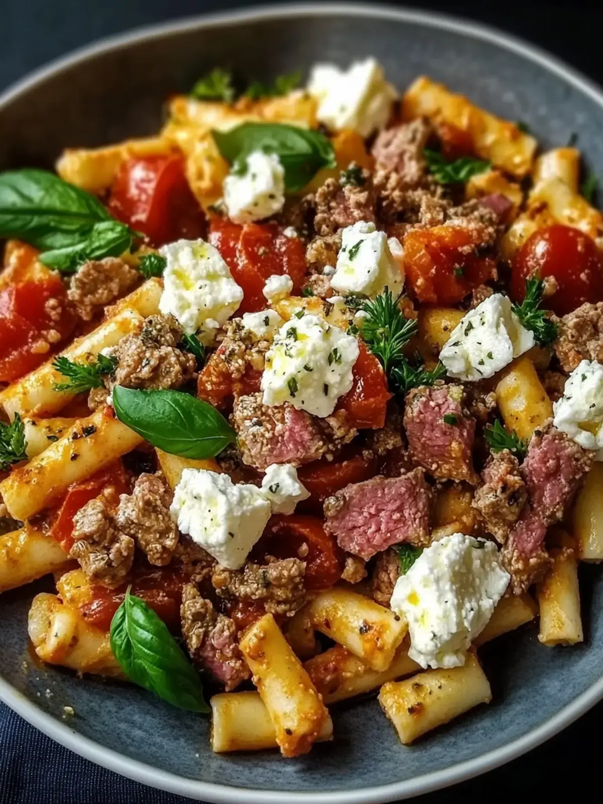 Griechischer Nudelauflauf mit Feta und Hackfleisch