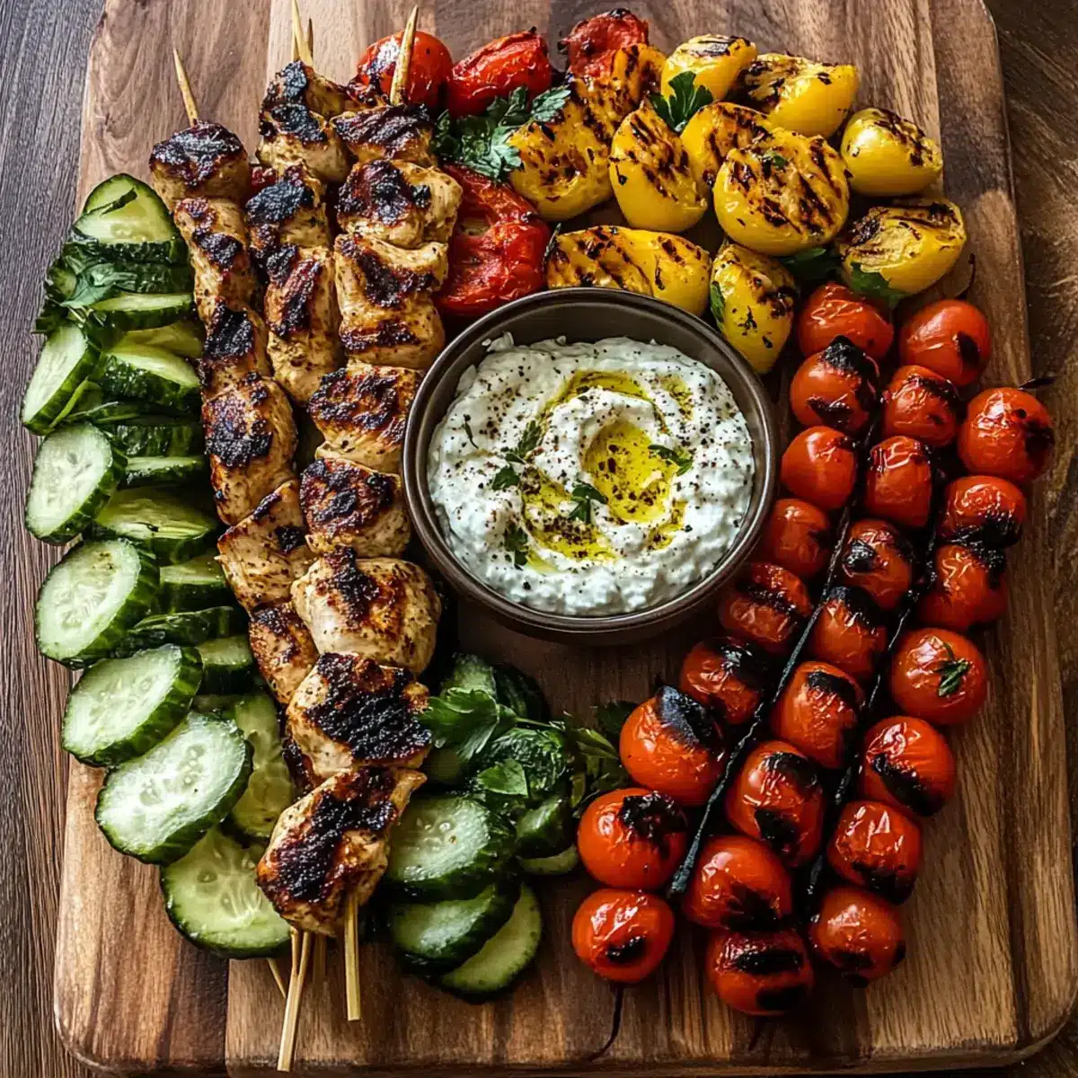 Griechische Hähnchen-Souvlaki-Scharrbrett mit Feta – Ein köstliches Erlebnis 2 Griechisches Hähnchen-Souvlaki-Scharrbrett
