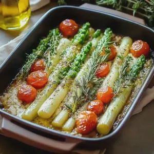 Grüner Spargel aus dem Ofen