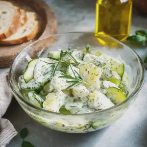 Gurkensalat mit Joghurt Dressing