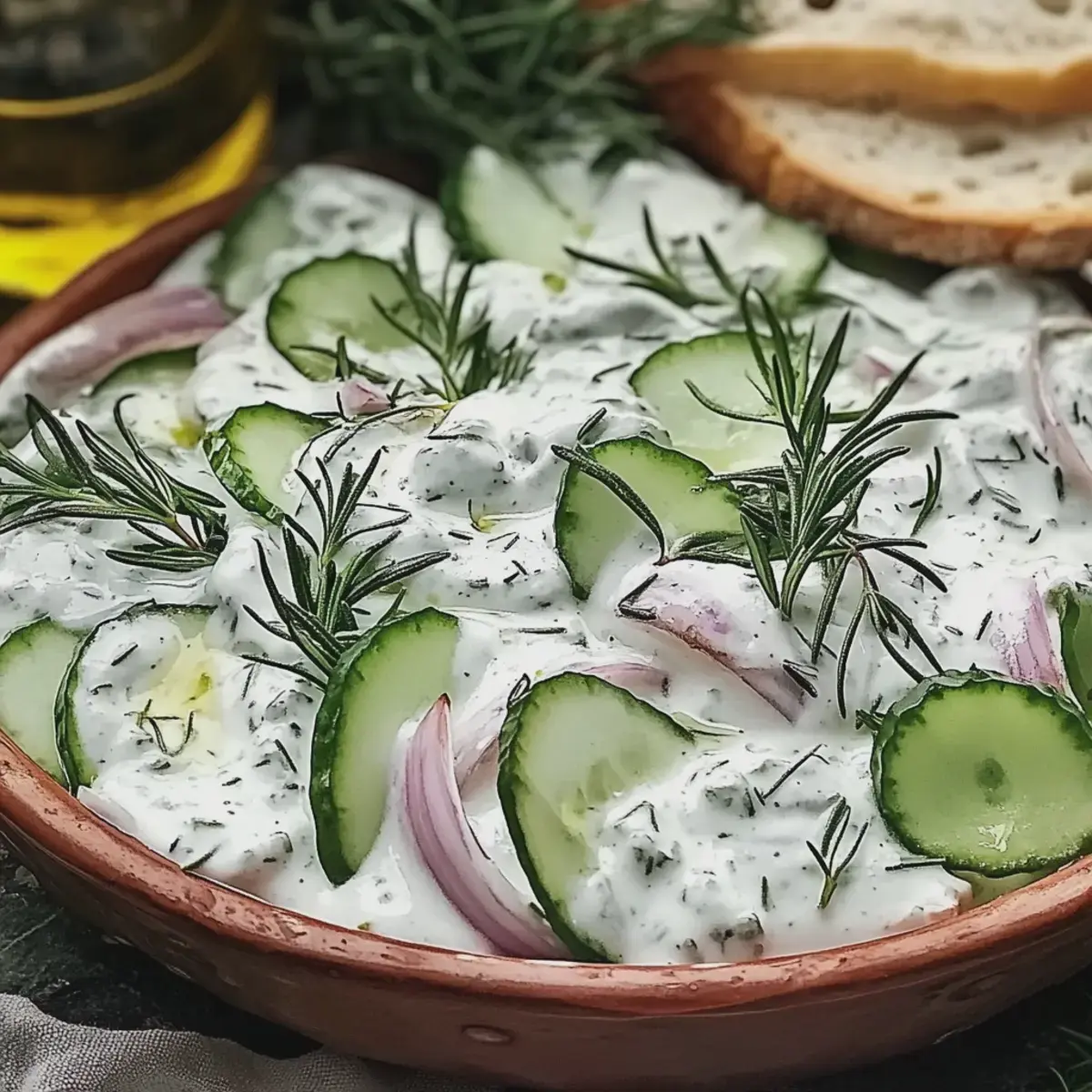 Gurkensalat mit cremigem Dressing