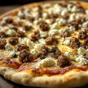 Heiße Wurst Feta Honig Pizza