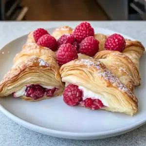 Himbeer-Dänisch mit cremigem Frischkäse