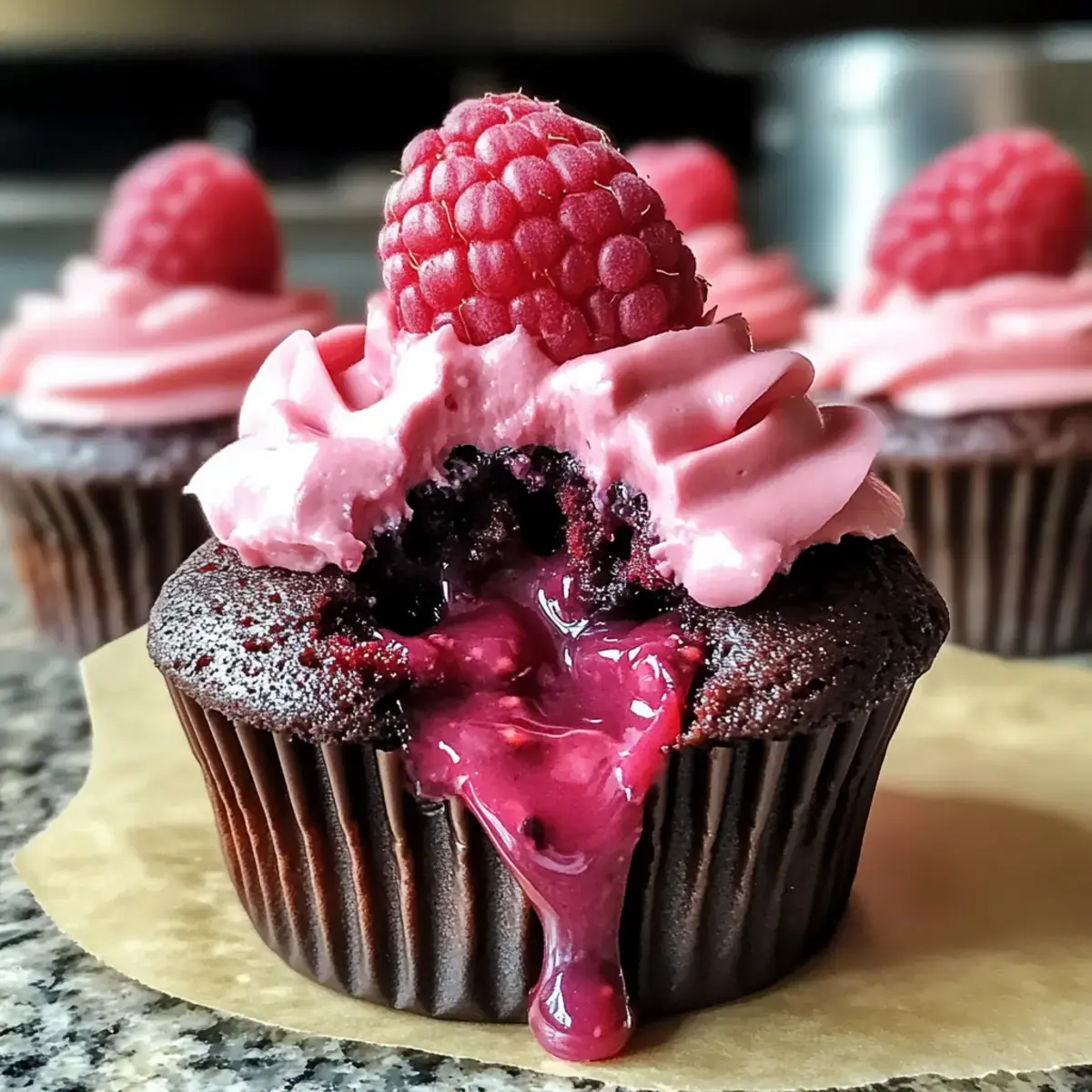 Himbeer-Schokoladen-Lava-Cupcakes: Ein unwiderstehlicher Genuss 2 Himbeer-Schokoladen-Lava-Cupcakes