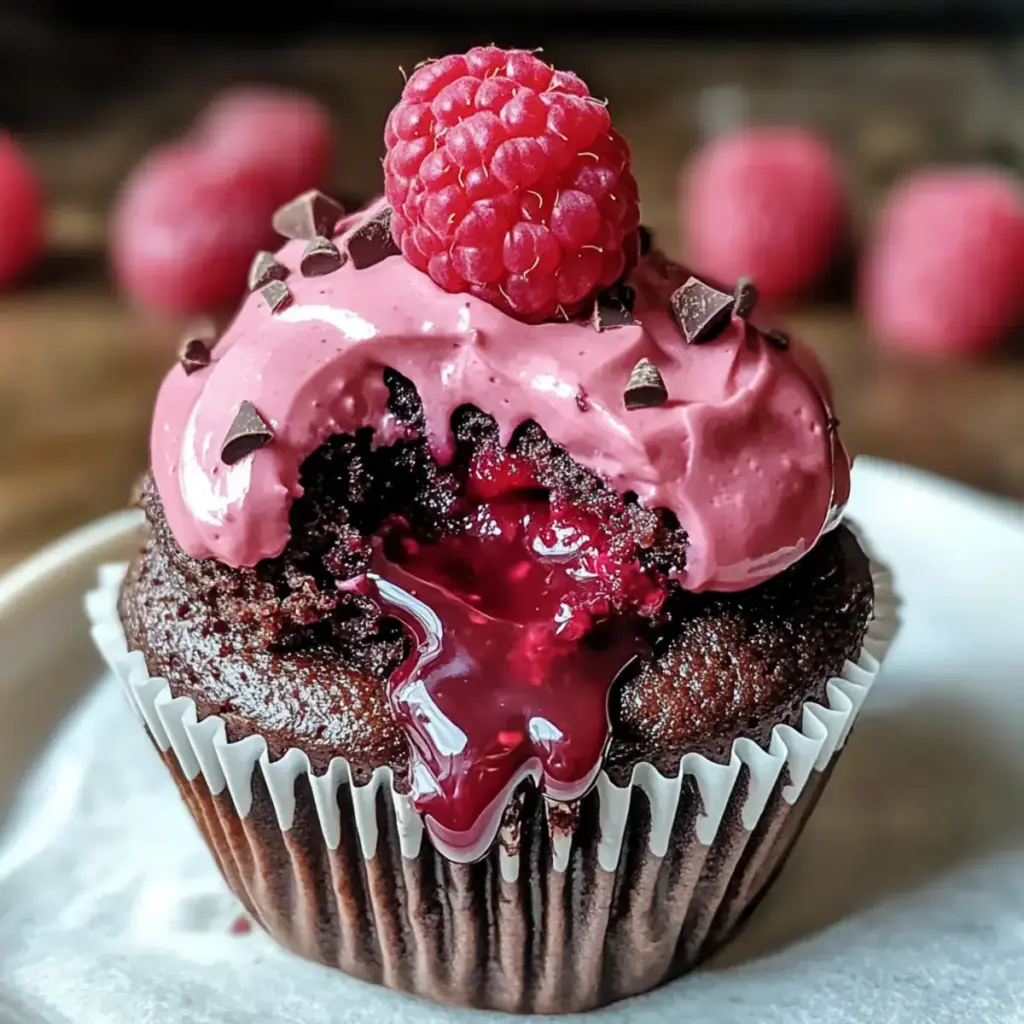 Himbeer-Schokoladen-Lava-Cupcakes
