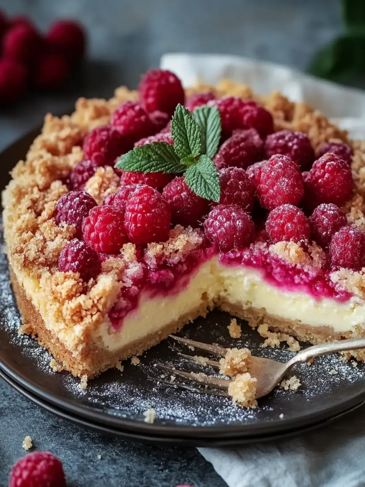 Einfache Himbeer-Streuselkuchen: Cremiger Genuss für jeden Anlass 2 Himbeer Streuselkuchen
