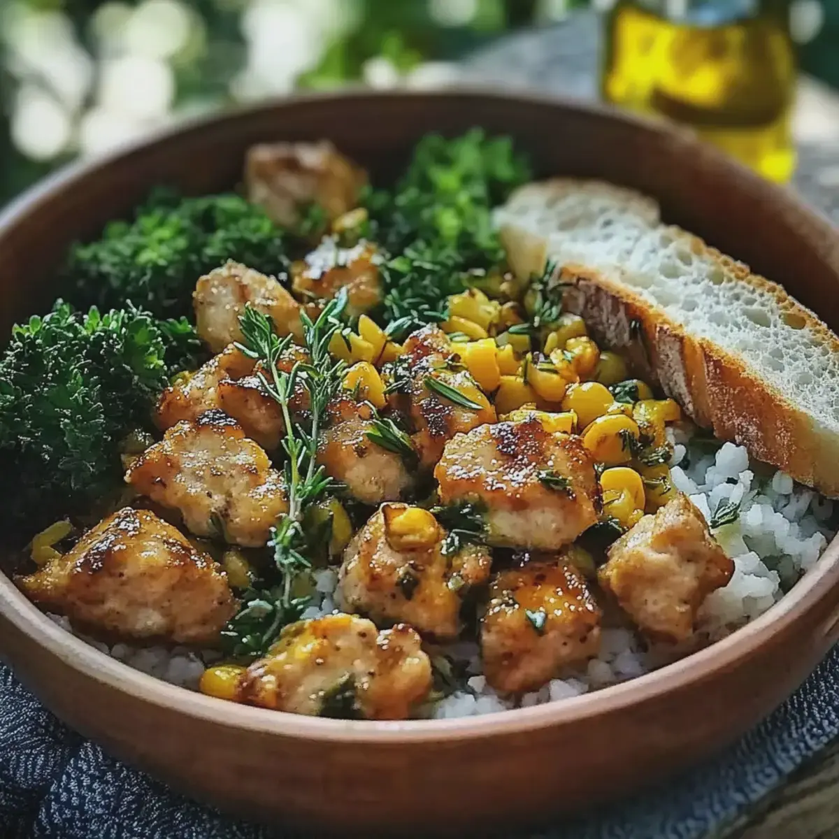 Hähnchen Reis Pfanne mit Brokkoli und Mais zubereiten 2 Hähnchen Reis Pfanne