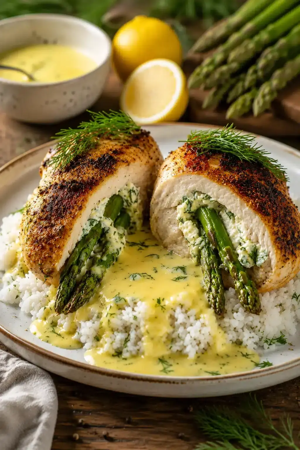 Hähnchenbrust gefüllt mit Spargel
