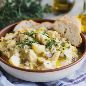 Omas klassischer Kartoffelsalat mit Mayonnaise