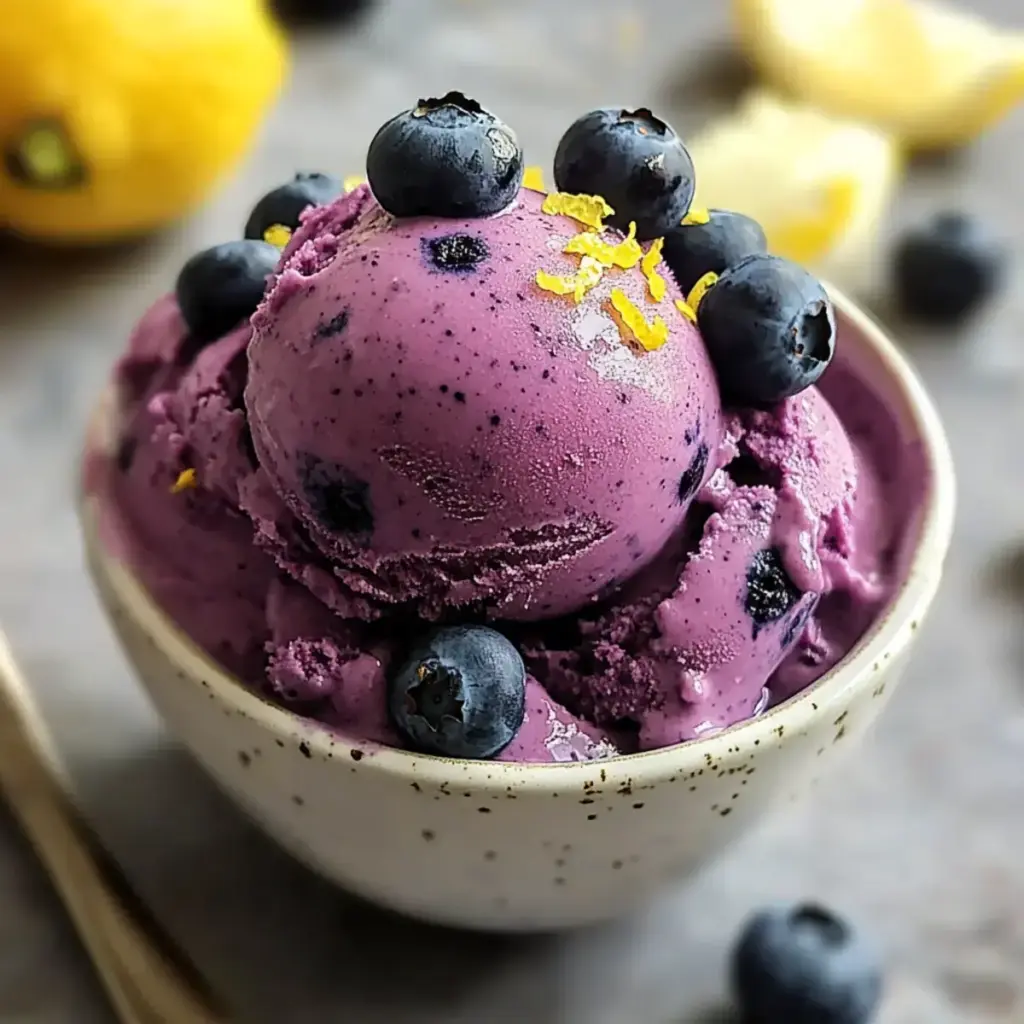 Kein Churn Heidelbeer-Zitronen-Sorbet