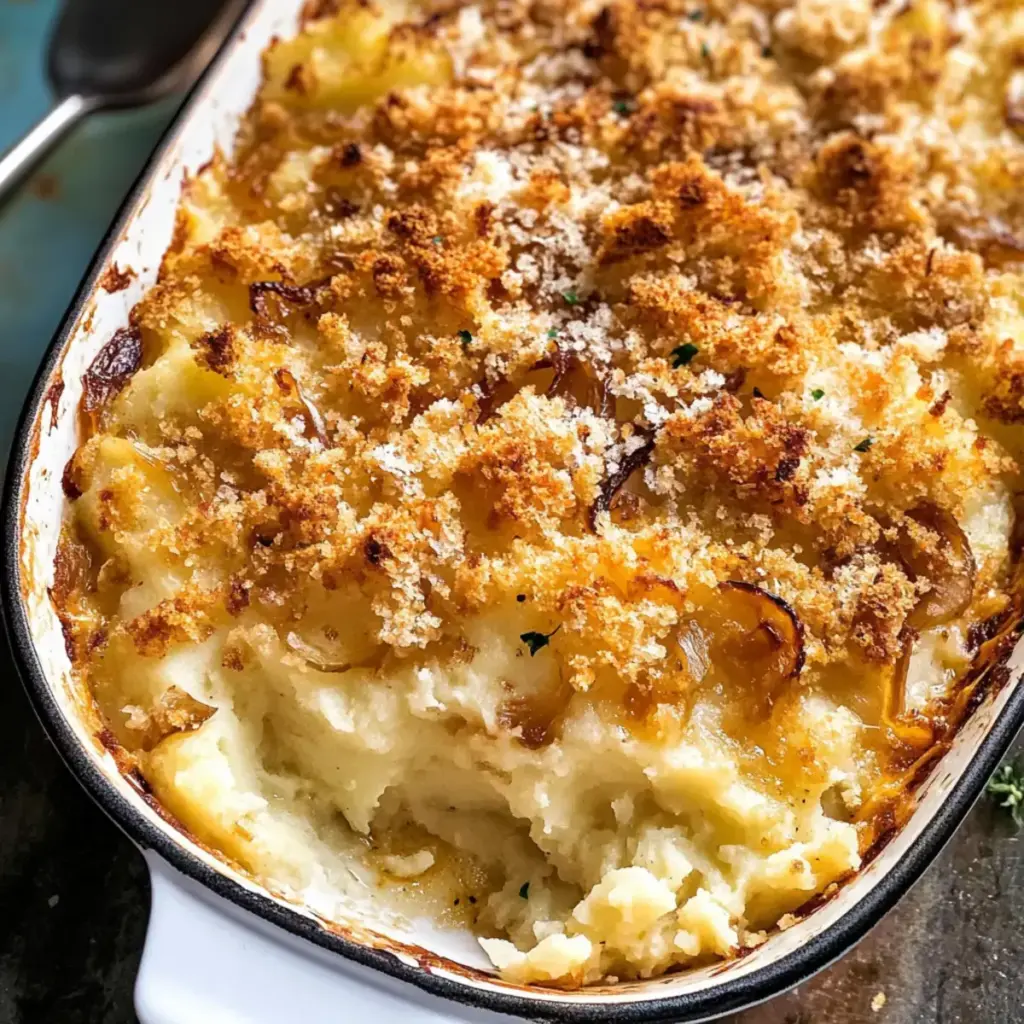 Käse Karamelisierte Zwiebel Kartoffelauflauf