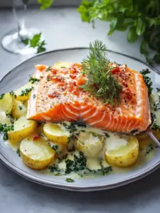 Zarter Lachs Auflauf mit Kartoffeln
