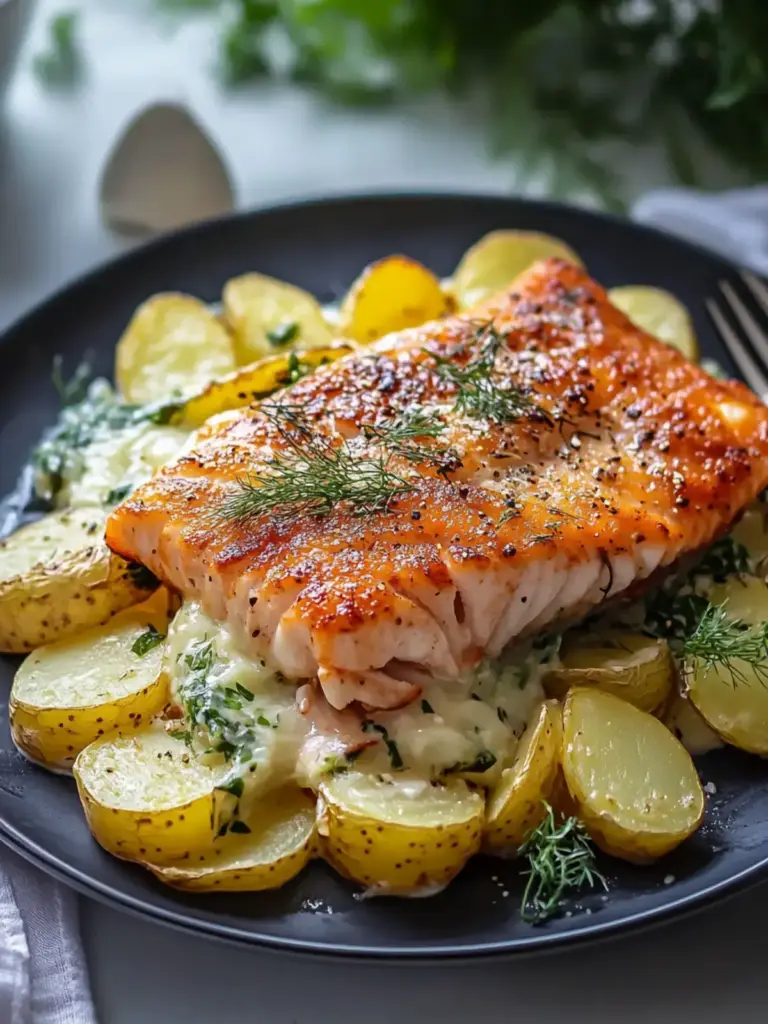 Lachs Auflauf mit Kartoffeln