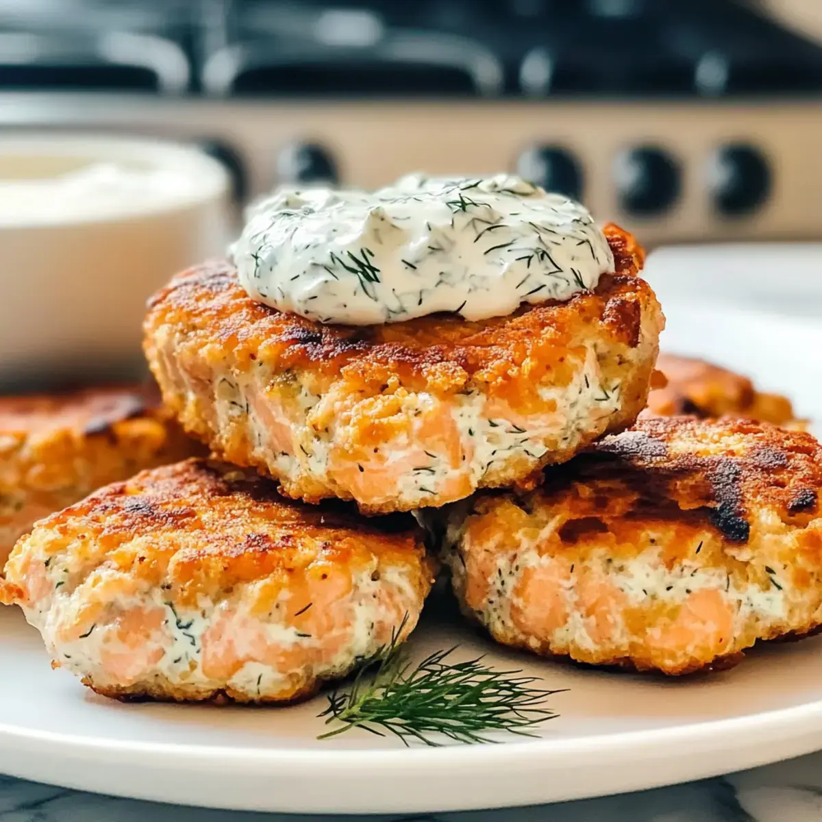 Lachsfrikadellen mit Dip