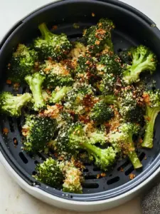 Crispy Luftfritteuse Brokkoli Parmesan