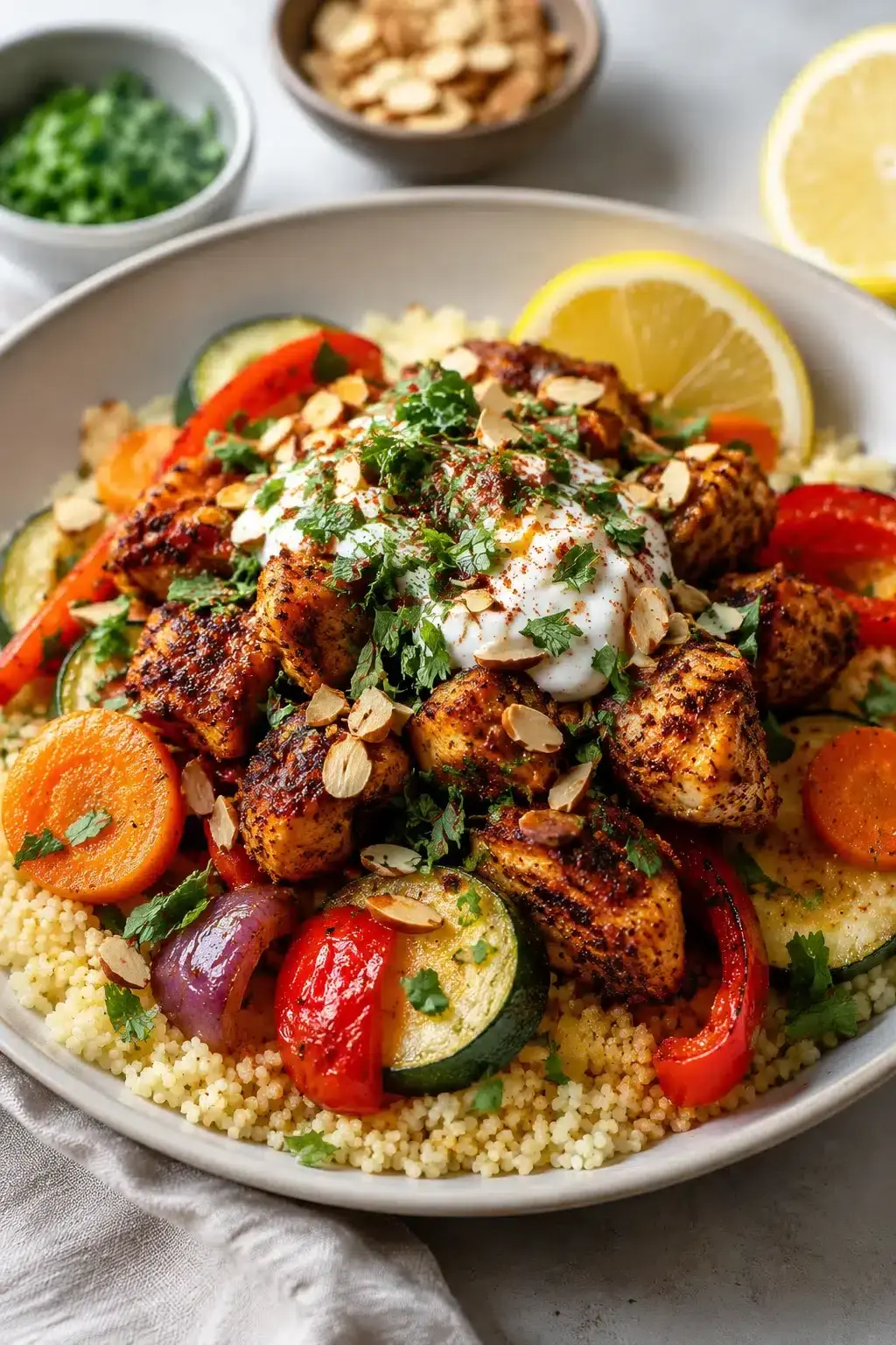 Marokkanische Hühner-Couscous-Schüssel – Einfach & Aromatisch 2 Marokkanische Hühner-Couscous-Schüssel